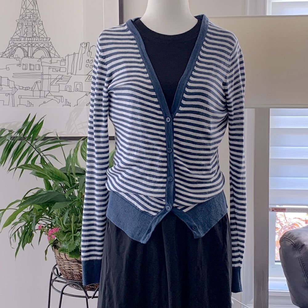 💙Cotton Falls Creek Blue Stripes Cardigan women